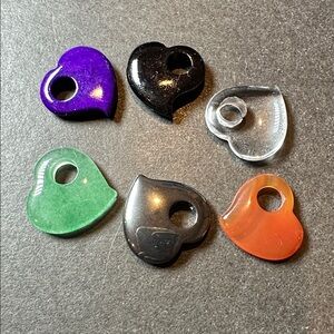 Vintage Semi Precious Heart Stones
